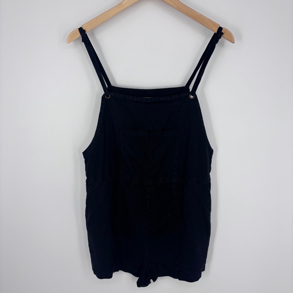 Lacausa Mini Romper Womens M Black Linen Cotton Minimalist Ethical‎ iBoho Summer